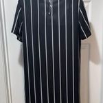 Belle Sky BELLE & SKY Black White Striped Shift Dress Photo 2