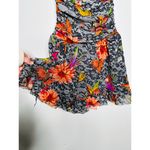 FUZZI Black Red Floral Strapless Lace Mesh Romper Size Medium Photo 6