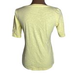 Talbots sequined embroidered flamingo graphic tee in yellow size XS Photo 2
