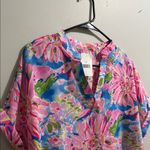 Source Unknown Floral Pink and Blue Women's Top Photo 2