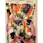 J Crew Strapless 100% Silk Mini Dress Size 0 Cream Watercolor Lined Pockets EUC Photo 1