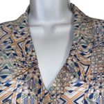 Free People  Easy Rider Sheer Geometric Print Long Sleeve Button Down Blouse Photo 2