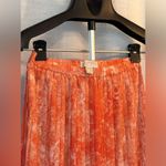 Michael Kors  Orange tie-dyed Print Pleated Skirt Small Photo 1