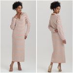 525 America  Raya Stripe Polo Knit Sweater Dress in Walnut Multi Size M LIKE NEW Photo 2