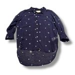 Cleobella Anthropologie Blue Floral Boho Blouse XS Sheer Button Down Cottagecore Photo 3