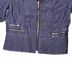 White House | Black Market Jacket Womens 6 Blue Denim Moto Stretch Zip Pockets XS Photo 8