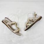 Charter Club [] Tan Cream Zooey Woven Raffia T-Strap Floral Slingback Sandals 8 Photo 7