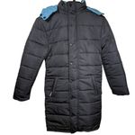 The Hideout Clothing Black/Light Blue Reversible Puffer Jacket Size Small Black Photo 10