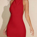 Elegant Red Halter Dress Size XS Photo 0