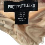 Pretty Little Thing Beige Ruched Underwire Cup Corset Bustier Draped Maxi Dress Photo 4