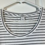J.Crew  White Black Stripe S/S Tie Sleeves Scoop Neck Shirt Size Med EUC #1309-AZ Photo 4