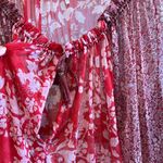 Free People Anthropologie Boho V-neck Keyhole Printed Chiffon Blouse Top, Small Photo 2