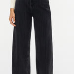 ZARA wide leg Jeans STRAIGHT leg High RISE Washed Black COLLECTION 6 Womens NWOT Photo 0