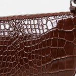 New BY FAR Rachel Nutella Croco Embossed Shoulder Bag Brown Photo 3