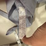 ZARA  Blue and White Striped Navy Lace Tie Front Blouse Size Medium EUC Photo 6