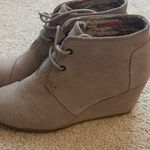 Toms Tan Lace Up Boots Suede Casual Photo 1