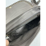 Taupe Cross Body Bag Snap Front Flap Braided Shoulder Straps Gold Photo 4