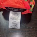 Carmen Marc Valvo  Pink Floral Bandeau Strapless Bikini Top Women's Size Small Photo 5