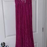 Camille La Vie Fuchsia Pink Lace Sparkly Prom Dress Photo 3