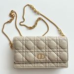 Christian Dior Caro Sand Supple Cannage Calfskin Crossbody Pouch w/ Chain Purse Photo 3