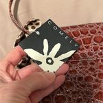 NWT Comely brown faux alligator handbag polka dot scarf that matches the lining Photo 4