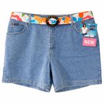 Riders By Lee Rider by Lee 20W Bermuda Denim Shorts w/ Floral Belt — Modest Fit, NWT Photo 0