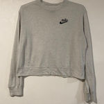 Nike  Gray Cropped Crewneck Sweatshirt Women’s Small | Logo Pullover Photo 0
