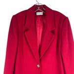 Lands' End  Wool Cashmere Blend One Button Blazer Jacket Red SIze 10 Photo 3