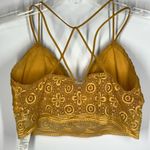 Gilly Hicks Women's Sheer Lace Floral Strappy Back Bralette Gold Size Large Photo 7