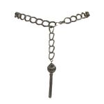 VTG Retro Silver Belt Metal Link Chain Belt Tassel Charm Photo 8
