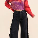 Purple and Red Cropped Tie Photo 1