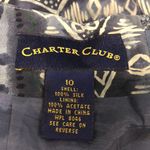 Charter Club Vtg charter‎ club 100% silk blue faux wrap midi skirt size 10 Photo 4