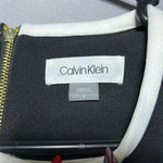 Calvin Klein Sheath Midi Dress Flounce Sleeve Black & White Funeral Graduation Photo 2