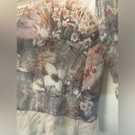 Ali Miles Open Cardigan Womens Small Floral Semi Sheer Knit Crochet Artsy Kimono Photo 4