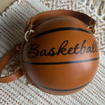 Basketball Shaped Crossbody Bag NWOT Brown Photo 0