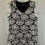 I.N.C International Concept Black/White Floral Lace Peplum Top size 2X Photo 0