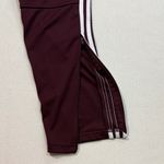 Adidas  Maroon Track Pants with White Stripes Photo 6