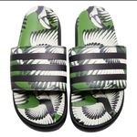 Adidas  Adilette Platform Slides Tropical Bird Print Black Green Women's Size Photo 0