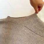 Vince  Cowl Neck Sleeveless Beige Sweater Dress Wool Cashmere Knit Ribbed Tunic Photo 4