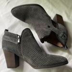 Franco Sarto NEW Dakota Gray Leather Perforated Ankle Zip Up Mob Wives Booties Photo 8