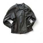 EXPRESS Vintage 90s Leather Bomber Jacket Photo 2