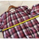 Anthropologie Cloth & Stone Glacier Plaid Long Sleeve Blouse Pink Women’s Medium Photo 8