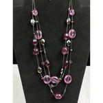 Ny Collection NY Collections SKU 037 purple pink beaded necklace matching Bracelet Photo 1