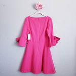 Alexia Admor Alexia Admour Hot Pink Square Neck Half Sleeve Dress with Giant Bows Photo 10