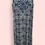 Breezy J. Jill sleeveless maxi dress boho summer flowy beach pool casual coastal Blue Photo 1