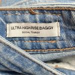 Social Tourist Ultra High Rise Baggy Jeans Hearts Women Sz 7R W 28 Wide Leg Boho Blue Photo 10