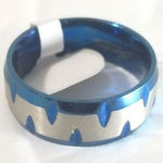 New stainless steel‎ ring size 13 Blue Photo 0