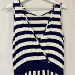 Egs California Women’s Sleeveless Blouson Jumpsuit Navy & White Stripe Size L Blue Size L Photo 5