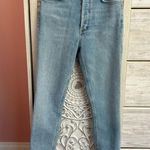 AGOLDE Nico high-rise slim fit skinny jeans, raw hem button fly light wash SZ24 Photo 1