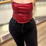 Red corset top alligator print size large Photo 1